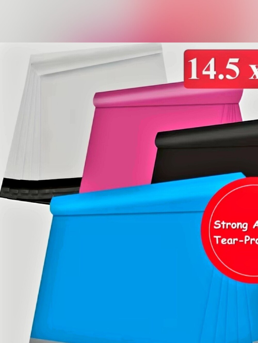 Black Tear-Proof Adhesive Poly Mailers 20 Pieces